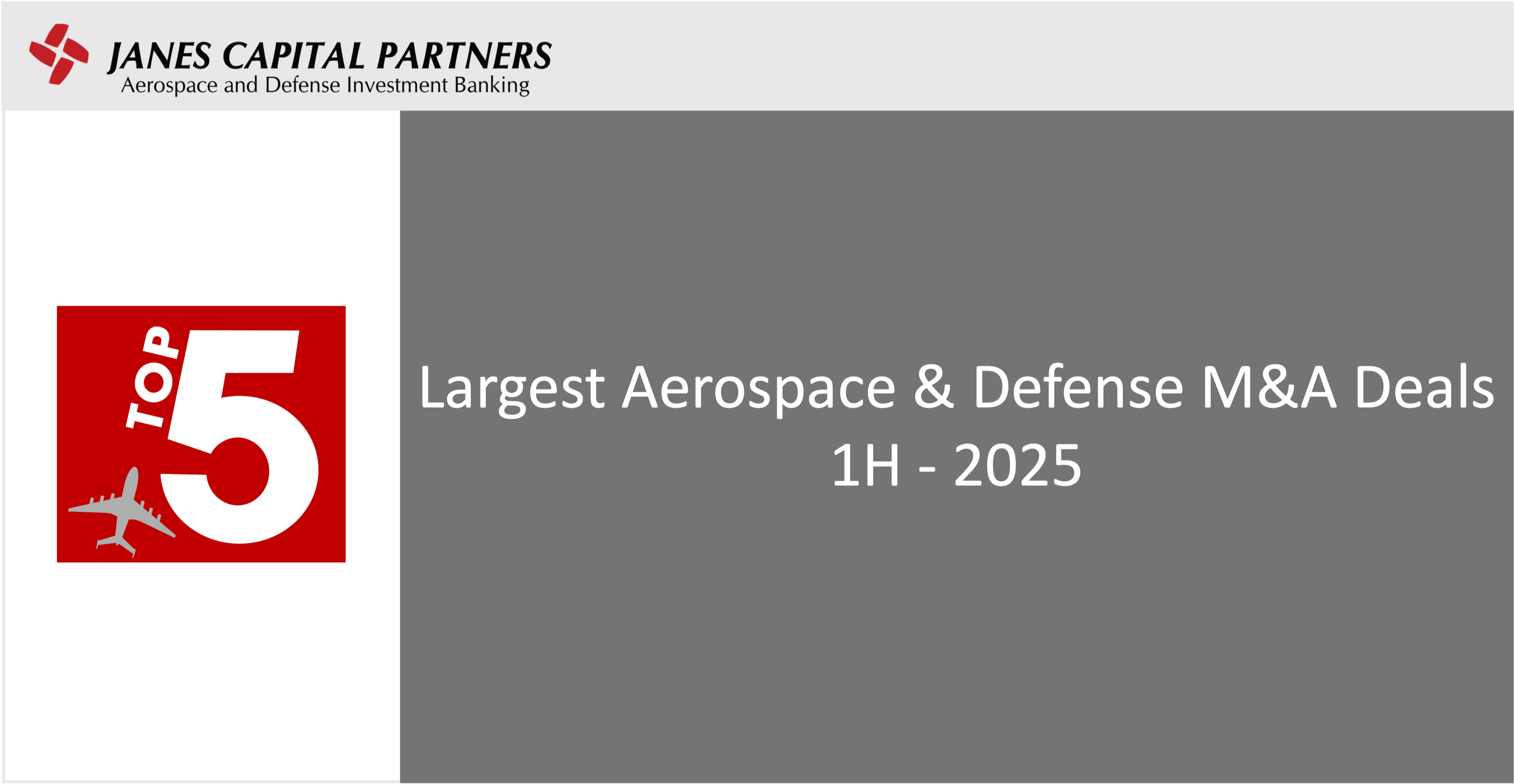 JCP Top 5 - (Largest A&D M&A Deals Announced 1H-2025)